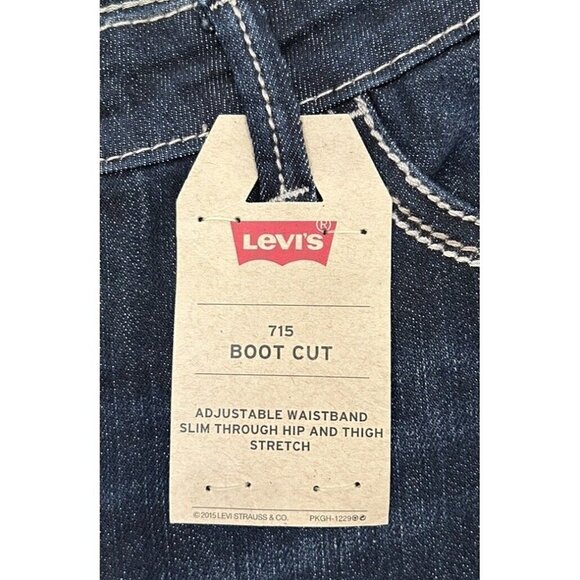 Levi's 715 Jeans Dark Wash 10.5 PLUS Rodeo Barrel Racing Bootcut Flap Pocket - Picture 4 of 5